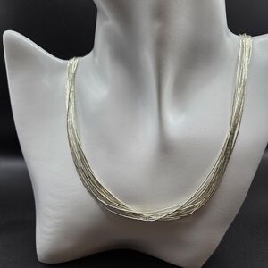 24.5 Inch Liquid Sterling Silver 10 Strand Necklace